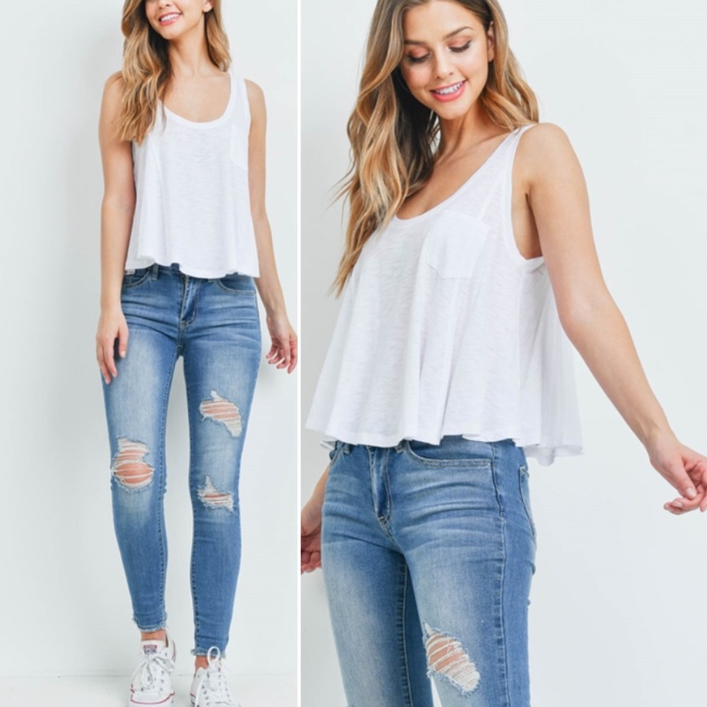 Trend Setter Diva Boutique White Sleeveless Top